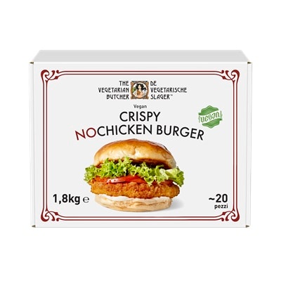 Crispy NoChicken Burger 1,8 Kg - Il Crispy NoChicken Burger di The Vegetarian Butcher mi permette di accontentare i miei ospiti, senza complessità aggiuntive in cucina o durante il servizio
